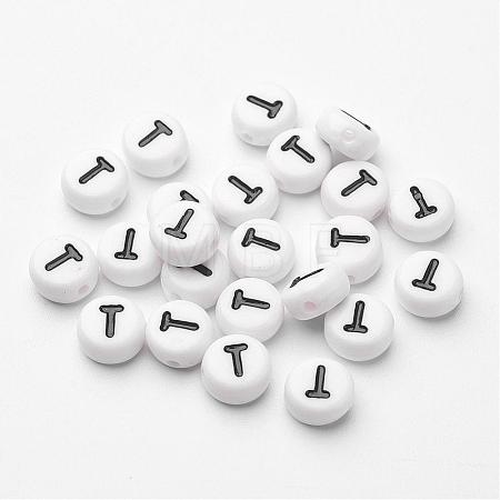 Acrylic Horizontal Hole Letter Beads X-PL37C9070-T-1