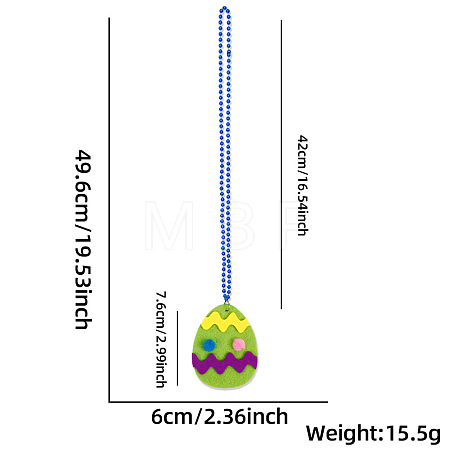 Easter Felt Cloth Pendant Plastic Ball Chain Necklaces for Kid FS-WGB688F-03-1