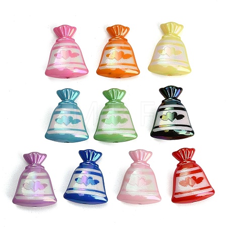 UV Plating Embossed Opaque Acrylic Beads AC-CBAEEF4-17-1