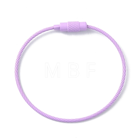 Baking Paint Stainless Steel Cable Wire Keychain AJEW-WH0413-15I-1