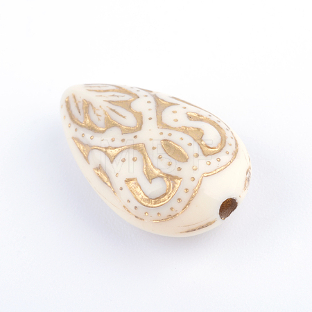 Teardrop Plating Acrylic Beads PACR-Q102-151A-1