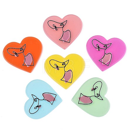 Translucent Cellulose Acetate(Resin) Pendants X-KY-T040-32-1