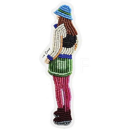MIYUKI Seed Beads Camp Girls Brooch Making Kits DIY-H165-01C-1