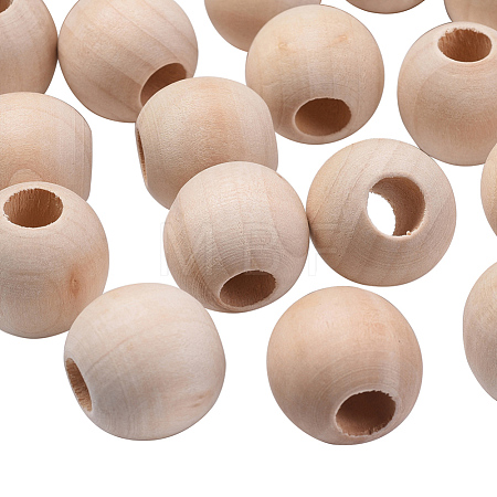 Unfinished Wood Beads X-WOOD-25-LF-1