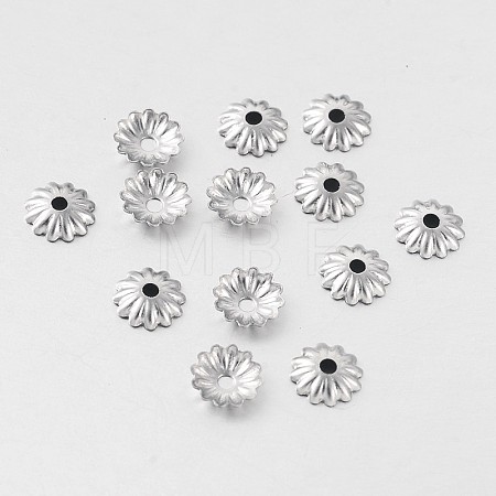Tarnish Resistant Multi-Petal 316 Surgical Stainless Steel Flower Bead Caps STAS-M257-05-1