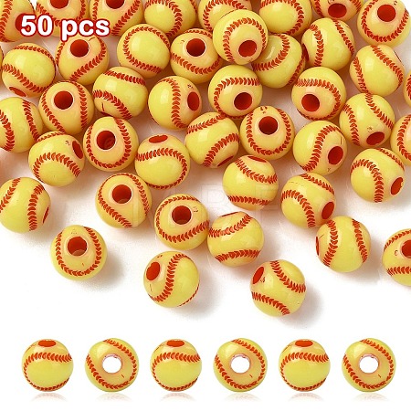 Opaque Acrylic Beads OACR-YW0002-07A-01-1