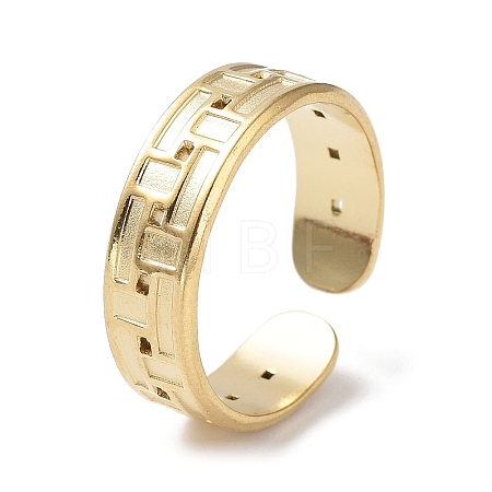 304 Stainless Steel Grooved Rectangle Cuff  Ring Findings STAS-P334-08G-1