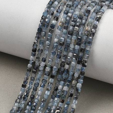 Natural Devil Blue Aquamarine Beads Strands G-NH0073-C01-2mm-1