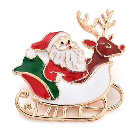 Christmas Theme Alloy Enamel Brooches JEWB-S022-03H-1