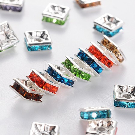 Brass Rhinestone Spacer Beads RSB072-1