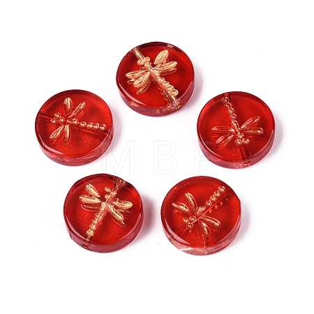 Baking Paint Transparent Glass Beads DGLA-N018-30F-1