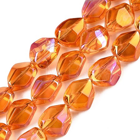 Electroplate Glass Beads Strands EGLA-T021-10E-1