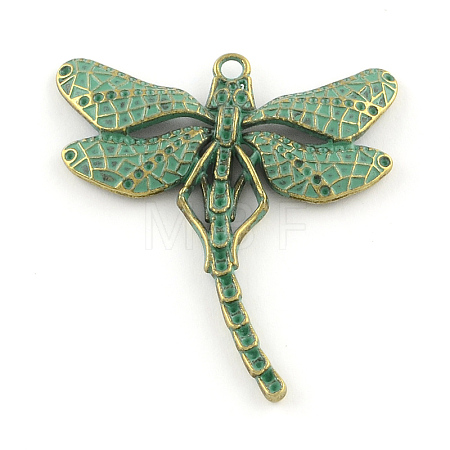 Dragonfly Zinc Alloy Big Pendant Rhinestone Settings LS-PALLOY-R065-090-FF-1