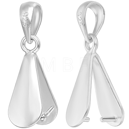 Anti-Tarnish 2Pcs 925 Sterling Silver Pendant Bails STER-BBC0005-50P-1