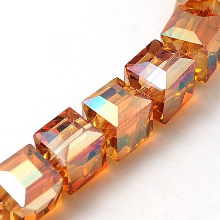 Electorplated Glass Beads EGLA-E006-3U-1
