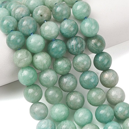 Natural Amazonite Beads Strands G-F461-12-8mm-01AB-1