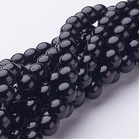 Natural Mashan Jade Round Beads Strands G-D263-8mm-XS32-1