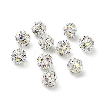 6mm Brass Rhinestone Beads X1-KK-S519-01A-01S-1