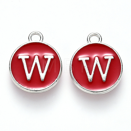 Platinum Plated Alloy Enamel Charms LS-ENAM-S118-03W-P-1
