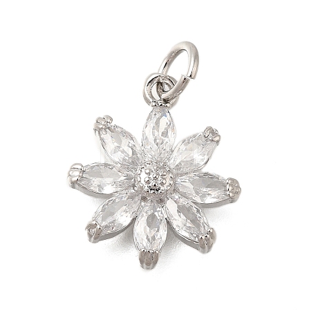 Rack Plating Brass Micro Pave Cubic Zirconia Pendants KK-I716-01P-01-1