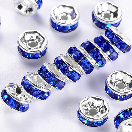Brass Grade A Rhinestone Spacer Beads RSB036NF-15-1