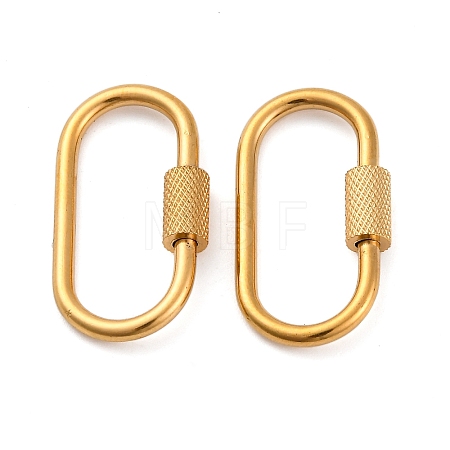 Ion Plating(IP) 304 Stainless Steel Screw Carabiner Lock Charms STAS-K192-01G-1