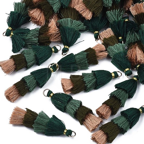 Polycotton(Polyester Cotton) Layered Tassel Big Pendant Decorations FIND-T052-16-14-1