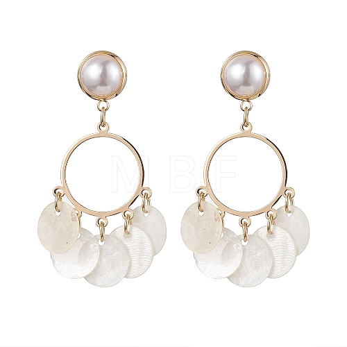 Capiz Shell Chandelier Earrings EJEW-TA00491-1