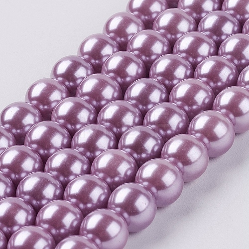 Eco-Friendly Dyed Glass Pearl Round Beads Strands HY-A002-8mm-RB056-1