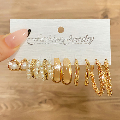 Alloy Hoop Earring Sets WG6DB3C-12-1