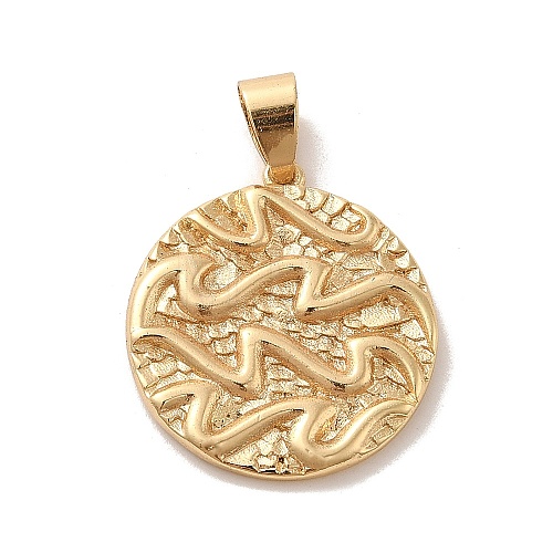 Real 18K Gold Plated Zodiac Theme Brass Pendants KK-M273-04A-G-1