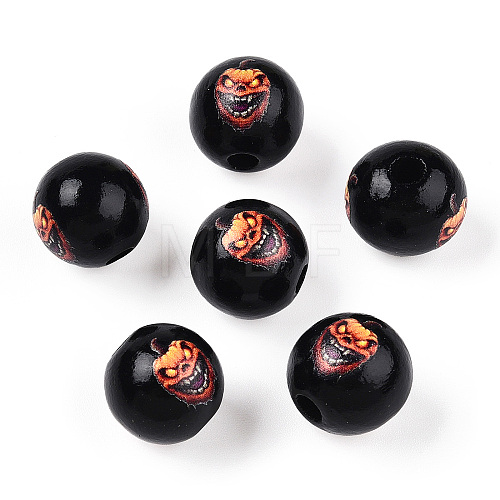 Halloween Theme Wood European Beads WOOD-N016-04E-1