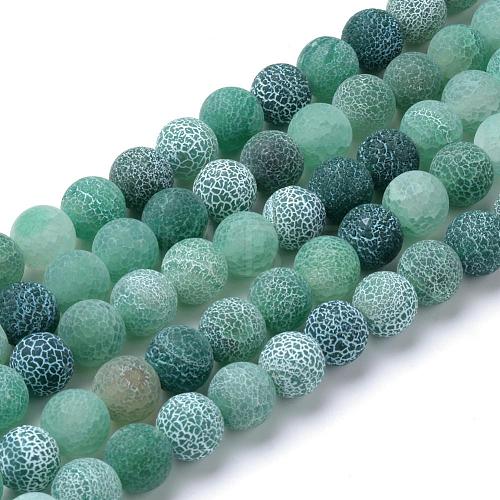 Natural & Dyed Crackle Agate Bead Strands G-T056-6mm-06-1