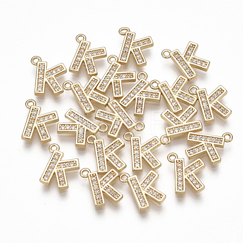 Brass Cubic Zirconia Charms KK-S348-330K-1