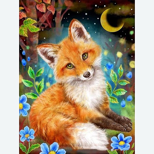 DIY Fox Pattern Diamond Painting Kits WG20439-20-1