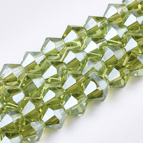 Electroplate Glass Beads Strands X-EGLA-Q118-6mm-A12-1