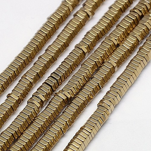 Electroplate Non-magnetic Synthetic Hematite Beads Strands G-J165-4mm-05-1