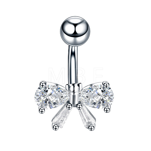 Clear Cubic Zirconia Belly Button Rings WG9960A-30-1