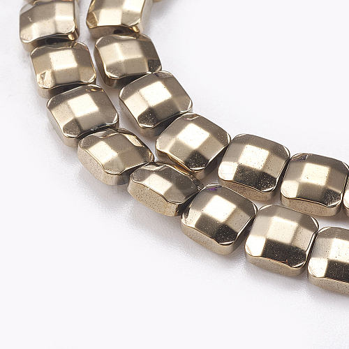 Electroplated Non-magnetic Synthetic Hematite Beads Strands G-P367-C08-1