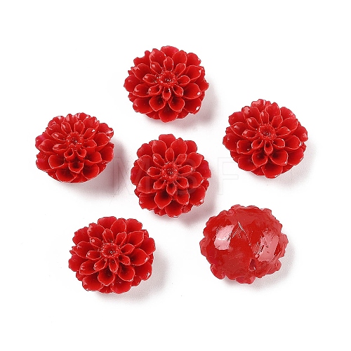 Synthetic Coral 3D Flower Rose Beads CORA-L046-D08-1