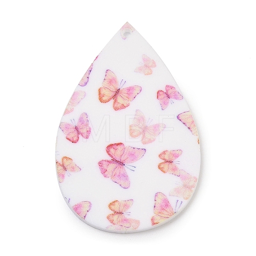 Printed Opaque Acrylic Pendants FIND-K017-16E-1