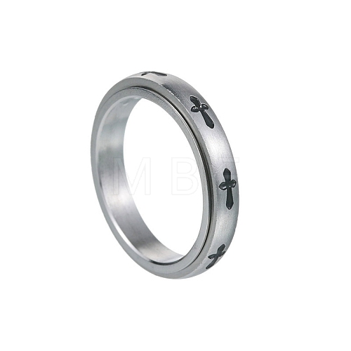 Cross Titanium Steel Rotating Finger Ring PW-WG58926-02-1