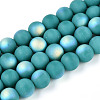 Frosted Opaque Glass Beads Strands GLAA-T032-P10mm-MBB12-1