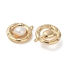 Brass Pave Natural Freshwater Pearl Pendants KK-U045-17G-2