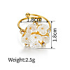 304 Stainless Steel & Rhinestone & Acrylic Cuff Open Rings WG9CA49-02-1