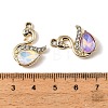 UV Plating Alloy Glass Pendants FIND-K032-35G-3