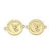 Flat Round Rack Plating Brass Connector Charms KK-H002-62G-1