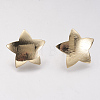 Brass Stud Earring Findings X-KK-F731-03G-2