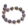 Electroplated Natural Druzy Geode Crystal Beads Strands G-F833-P01-10mm-02-3