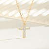 Alloy Enamel Viking Knot Religion Cross Pendant Cable Chain Necklaces for Women WG3BAE0-03-1